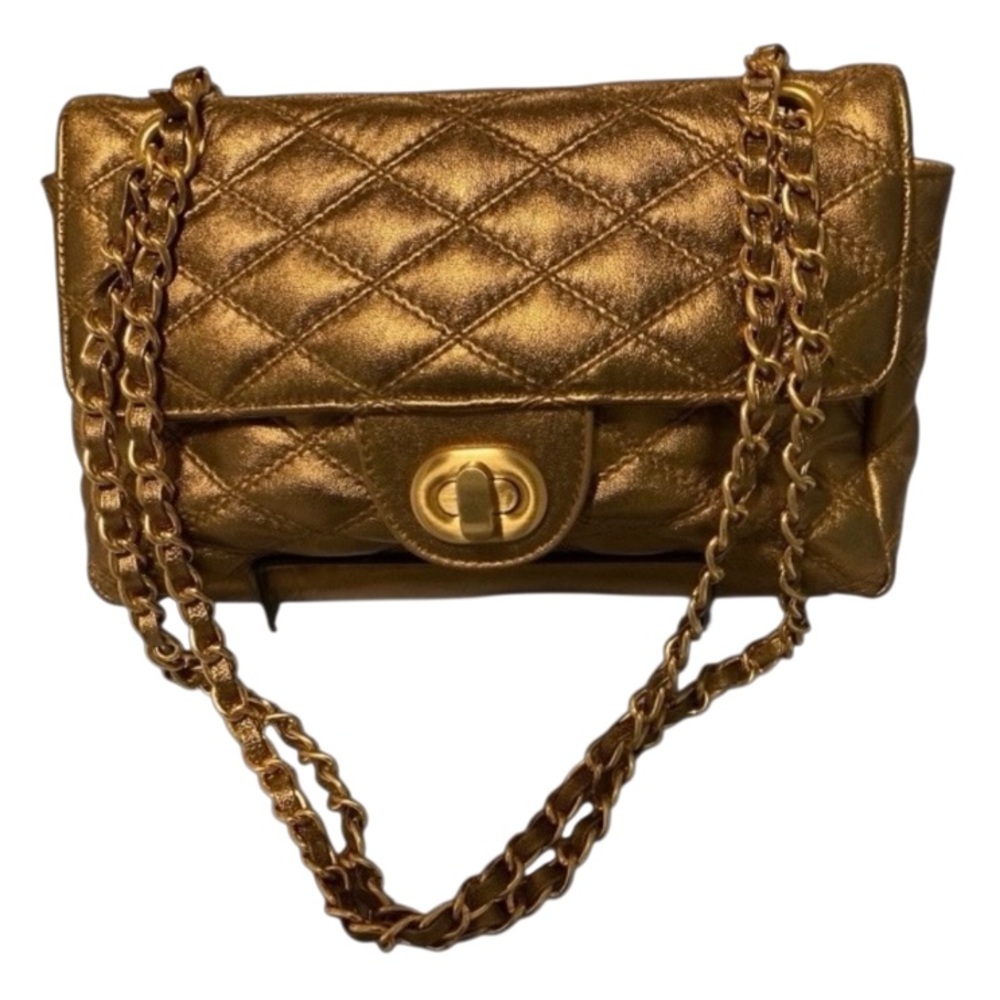 Paradox Gold Leather Quilted Purse